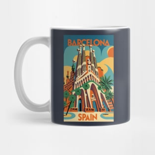 A Vintage Travel Art of Barcelona - Spain Mug